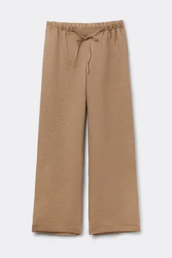 The Pure Linen Full Length Drawstring Pants in Linen Fabric