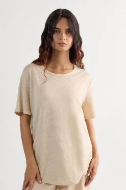 The Pure Linen Short Sleeve Top in Linen