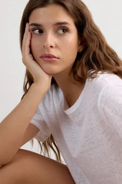 The Pure Linen Short Sleeve Top in Linen