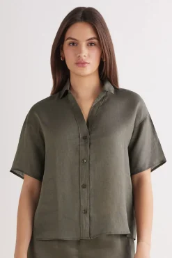 The Pure Linen Short Sleeve Shirt in Linen Fabric