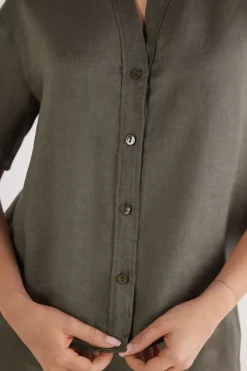 The Pure Linen Short Sleeve Shirt in Linen Fabric