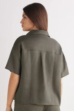 The Pure Linen Short Sleeve Shirt in Linen Fabric