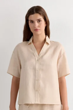 The Pure Linen Short Sleeve Shirt in Linen Fabric