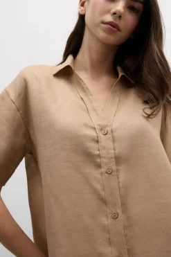 The Pure Linen Short Sleeve Shirt in Linen Fabric