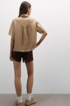 The Pure Linen Short Sleeve Shirt in Linen Fabric