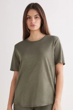The Pure Linen Short Sleeve Top in Linen