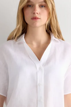 The Pure Linen Short Sleeve Shirt in Linen Fabric