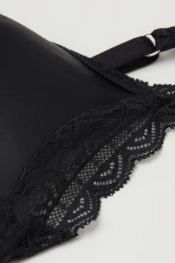 Tiziana Wireless Plunge Triangle Bra in Silk and Lace