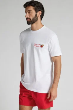 T-Shirt in 100% Cotton with Embroidery