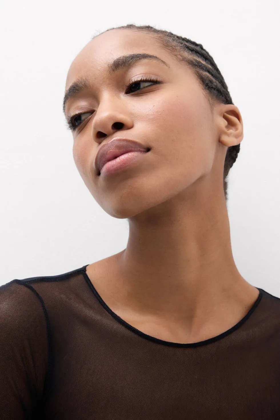 Tulle Crew Neck Bodysuit