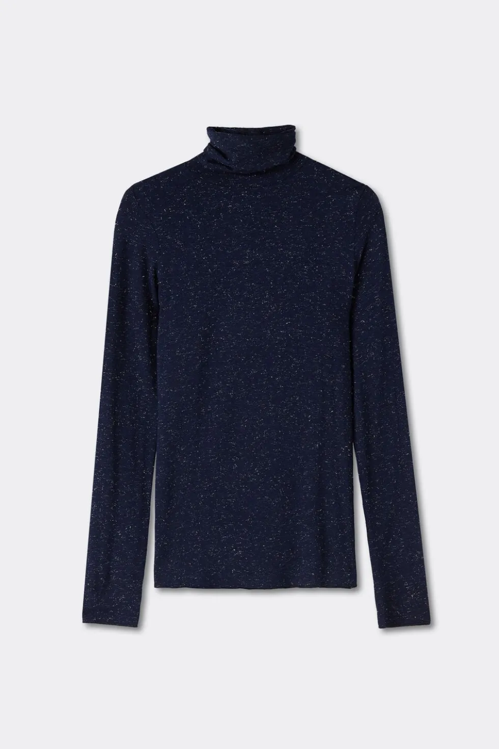 Turtleneck Top in Modal Light with Cashmere Lamé