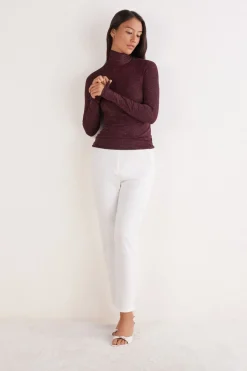 Turtleneck Top in Modal Light with Cashmere Lamé