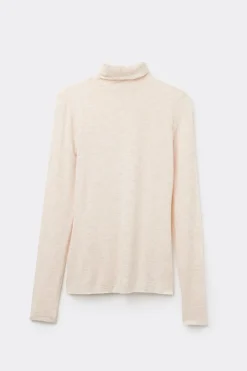 Turtleneck Top in Modal Light with Cashmere Lamé