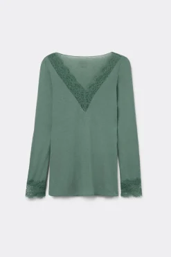 Ultralight Cashmere Lace Long Sleeve Shirt