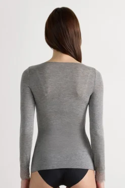 Ultralight Cashmere Lace Long Sleeve Shirt