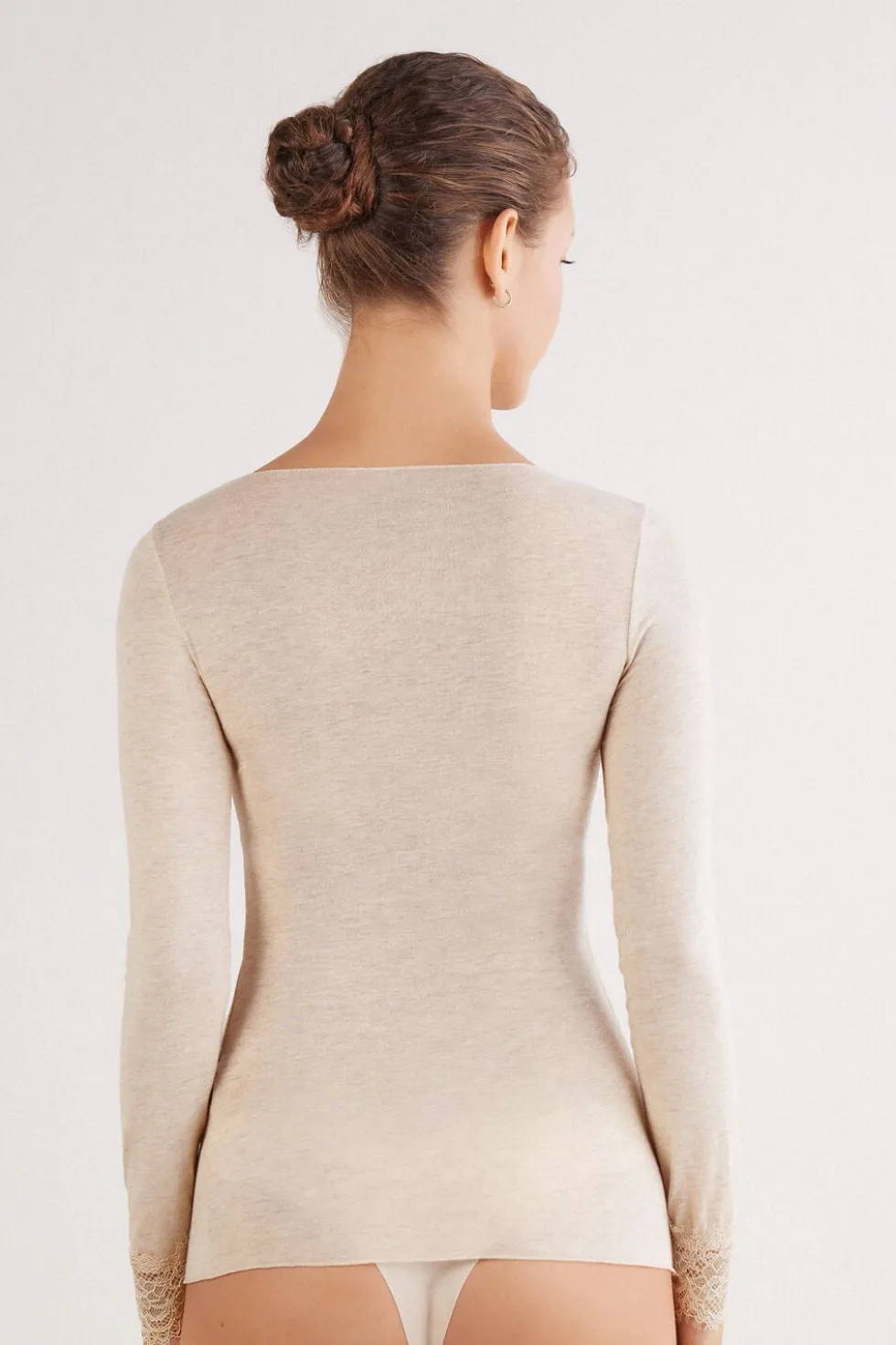 Ultralight Cashmere Lace Long Sleeve Shirt