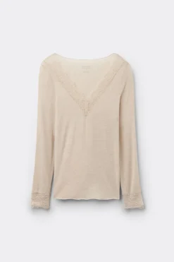 Ultralight Cashmere Lace Long Sleeve Shirt