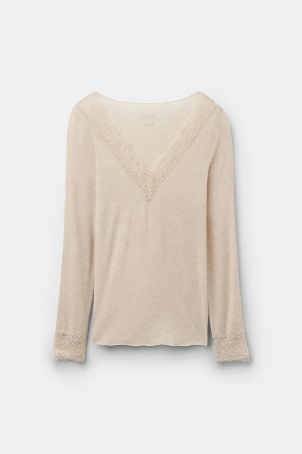 Ultralight Cashmere Lace Long Sleeve Shirt