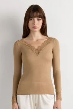 Ultralight Cashmere Lace Long Sleeve Shirt