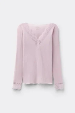 Ultralight Cashmere Lace Long Sleeve Shirt