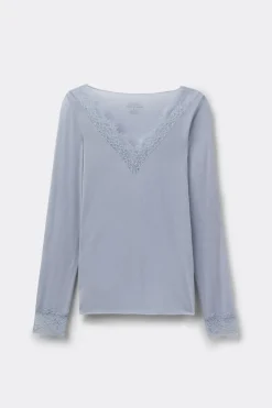 Ultralight Cashmere Lace Long Sleeve Shirt
