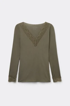 Ultralight Cashmere Lace Long Sleeve Shirt