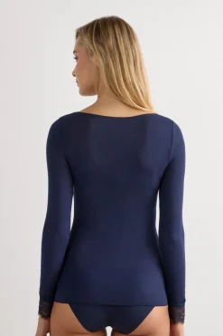 Ultralight Cashmere Lace Long Sleeve Shirt