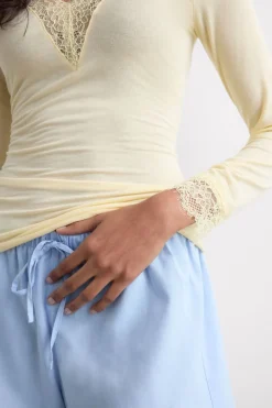 Ultralight Cashmere Lace Long Sleeve Shirt