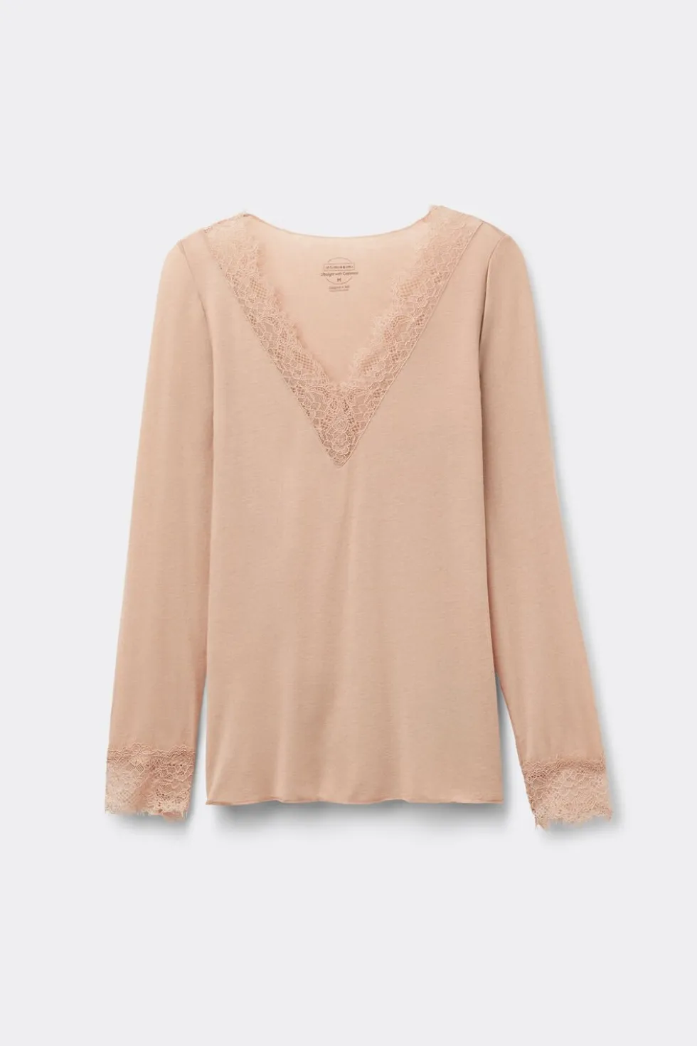 Ultralight Cashmere Lace Long Sleeve Shirt