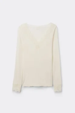 Ultralight Cashmere Lace Long Sleeve Shirt