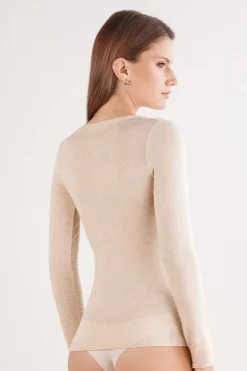 V-neck top in Modal Ultralight with Cashmere