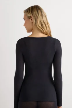 V-neck top in Modal Ultralight with Cashmere