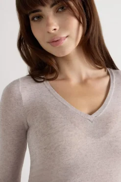 V-neck top in Modal Ultralight with Cashmere