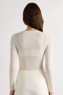 V-neck top in Modal Ultralight with Cashmere
